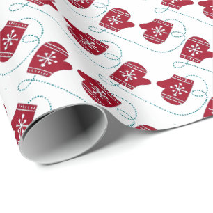 Schneeblatt-Handschuh-Weihnachtsgeschenk-Verpackun Geschenkpapier