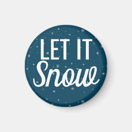 Schneeblau mit Schneeflocken - modern Magnet