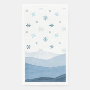 Schneeblaues Winter-Gästetuch Serviette