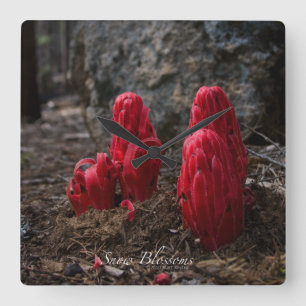 Schneeblocken Quadratische Wanduhr