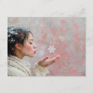 Schneeblumen wehen postkarte