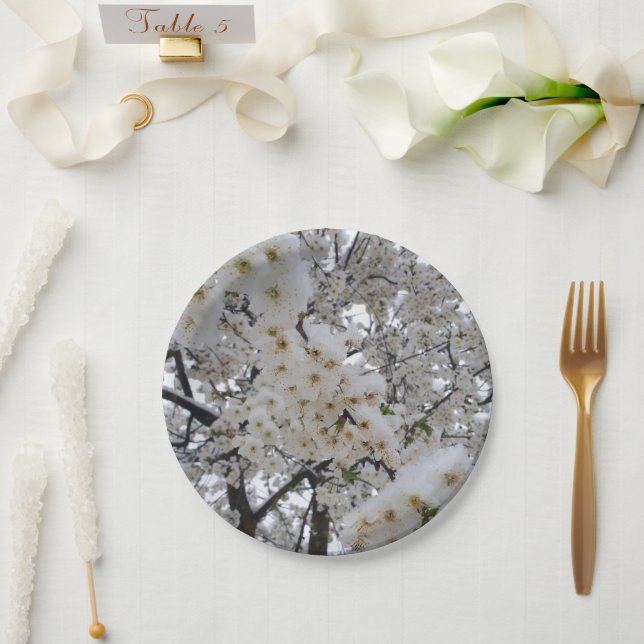 Schneeblüten-Papierplatte Pappteller (Hochzeit)
