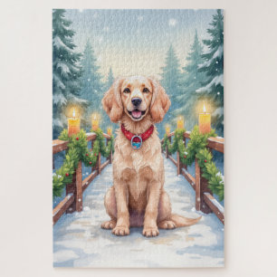 Schneebrücke Boykin Spaniel Weihnachtskunst