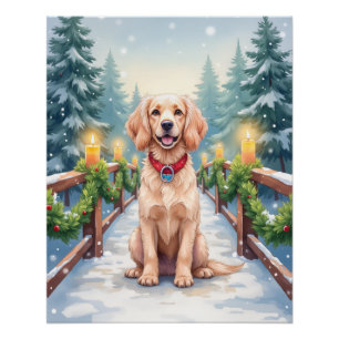 Schneebrücke Boykin Spaniel Weihnachtskunst Poster