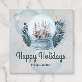 Schneedecke Aquarell Weihnachtsgeschenk Tags Geschenkanhänger