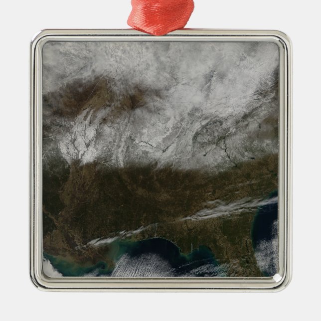 Schneedecke aus Nordosttexas Silbernes Ornament (Vorne)