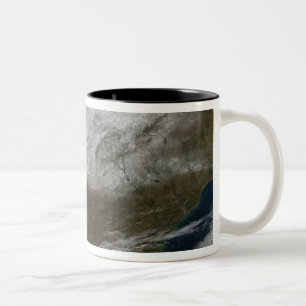 Schneedecke, die von nordöstlichem Texas ausdehne Zweifarbige Tasse