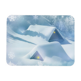 Schneedecke in einem Wald Magnet