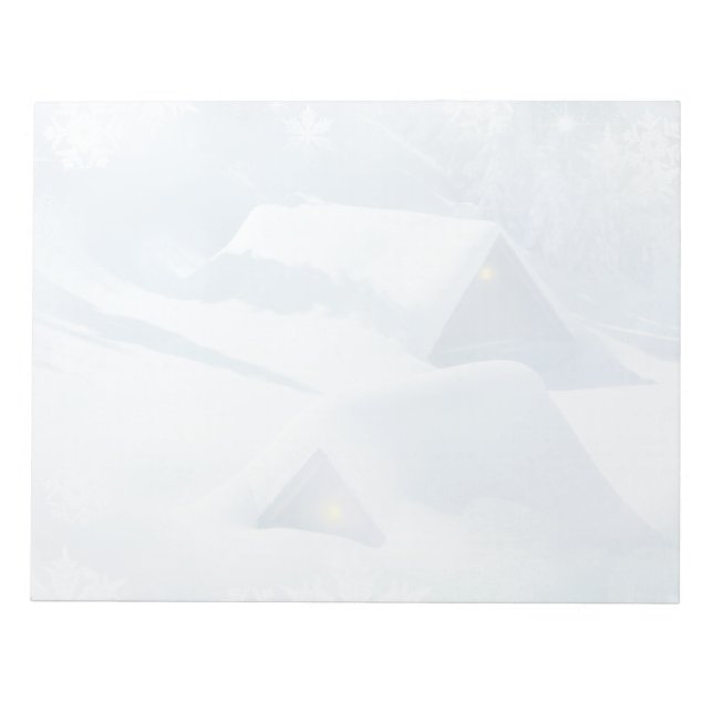 Schneedecke in einem Wald Notizblock (Vorderseite)