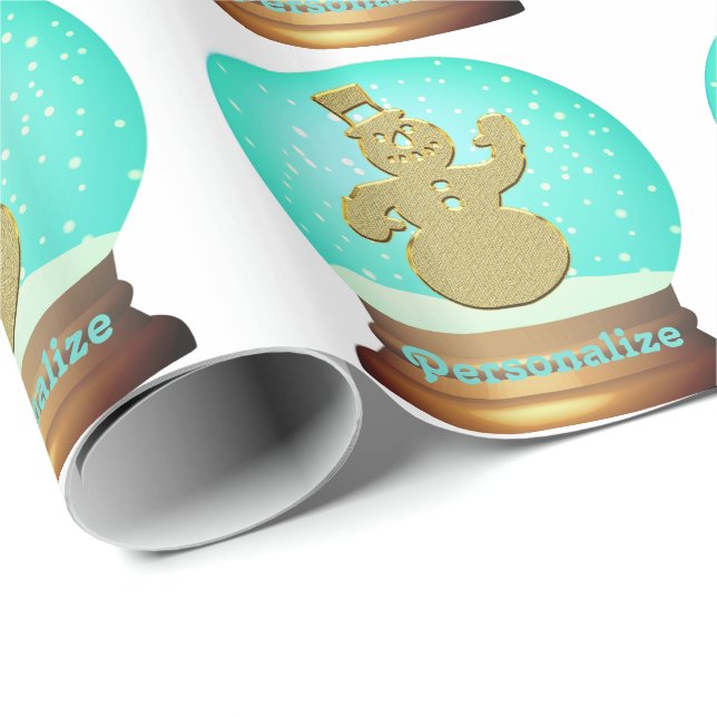 Schneedecke-Umhüllungspapier Gold aquamarin Geschenkpapier (Rolleneckpunkt)