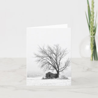 Schneedecke Winterszene leere Notecard. Dankeskarte