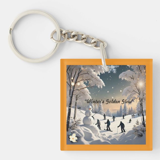 "Schneedeckte Bliss" Schlüsselanhänger (Vorderseite)