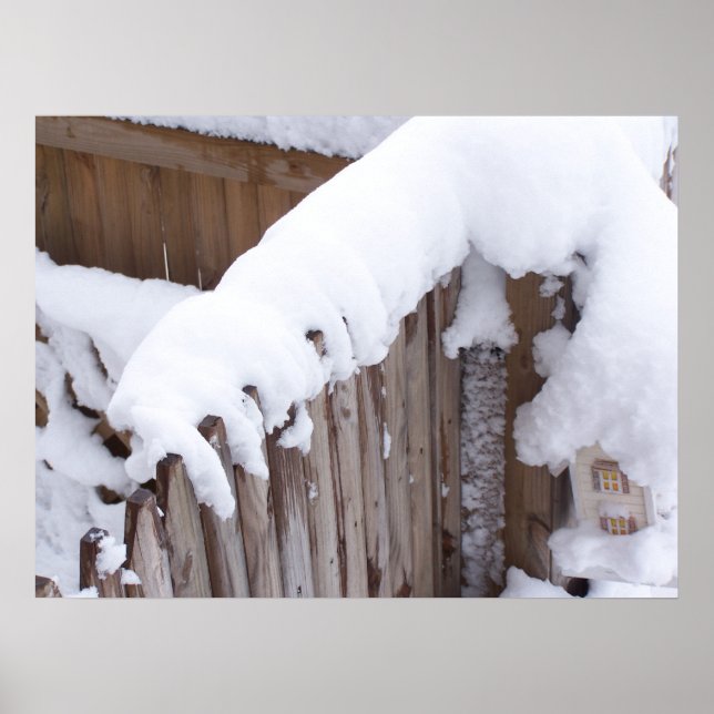 Schneedeckte Zaun-Plakat Poster (Vorne)