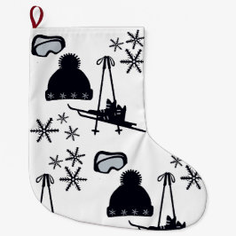 Schneedesigns verschiedener Gegenstände Großer Weihnachtsstrumpf