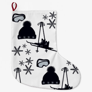 Schneedesigns verschiedener Gegenstände Großer Weihnachtsstrumpf