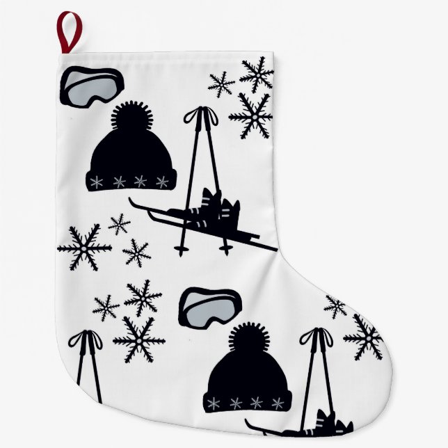 Schneedesigns verschiedener Gegenstände Großer Weihnachtsstrumpf (Vorderseite)