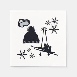 Schneedesigns verschiedener Gegenstände Serviette