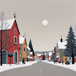 Schneedorf, dekoriert für Weihnachts-Toilettenbeut Waschbeutel