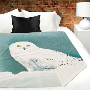 Schneeeule Arktischer Winterhimmel Schnee Türkis Sherpadecke