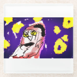 Schneeeule Glasuntersetzer