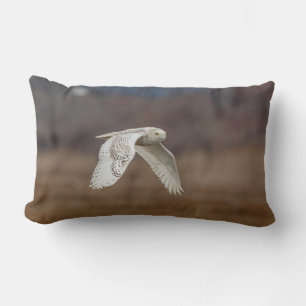 Schneeeule im Flug Lendenkissen