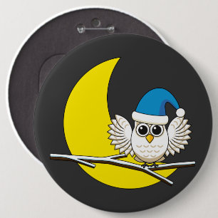 Schneeeule in der Winternacht des Neumonds Button