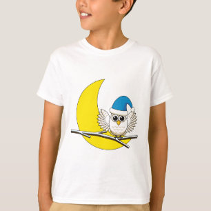 Schneeeule in der Winternacht des Neumonds T-Shirt