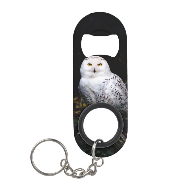Schneeeule Mini Flaschenöffner (Vorderseite)