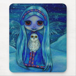 Schneeeulen-Fee-Mauspad Mousepad