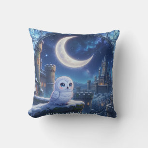 Schneeeulen-Mond-Schloss-Kissen Kissen
