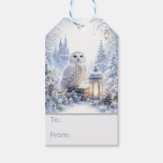 Schneeeulen-Wintermagie Geschenkanhänger