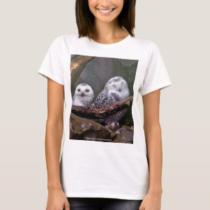 Schneeeulenpaar Wald Wildlife-Kunst T-Shirt