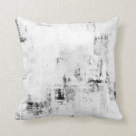 "Schneefall-" abstraktes Kunst-Schwarzweiss-Kissen Kissen