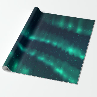 Schneefall Aurora Borealis - Nordlichter Kunstwerk Geschenkpapier
