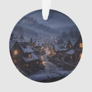Schneefall-Dorf-Schloss-Ornament Ornament