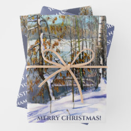 Schneefall Geschenkpapier Set