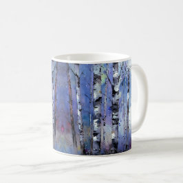 Schneefall in der verzauberten Birke Kaffeetasse