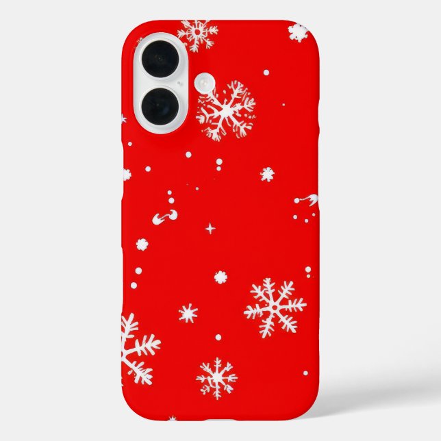 Schneefall iPhone 16 Hülle (Rückseite)