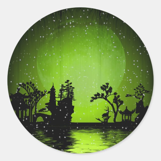 Schneefall Runder Aufkleber (Vorderseite)