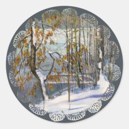 Schneefall Runder Aufkleber