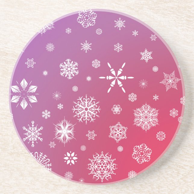 Schneefall Sandstein Untersetzer (Vorne)