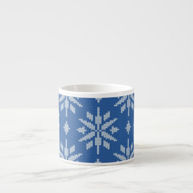 Schneefall Strick Espressotasse (Vorderseite)