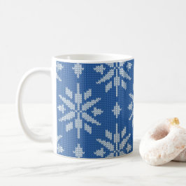 Schneefall Strick Kaffeetasse