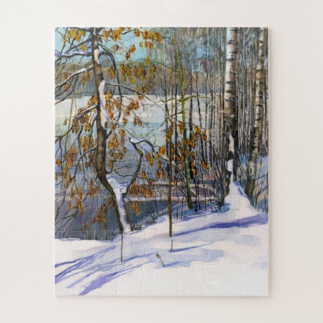 Schneefall Wasserfarbenmalerei (Vertikal)