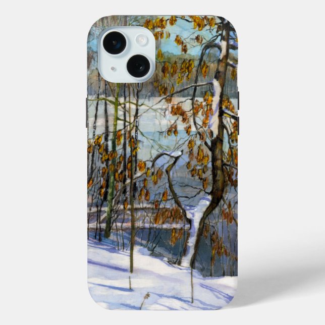 Schneefall Wasserfarbenmalerei Case-Mate iPhone Hülle (Rückseite)