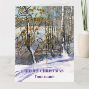 Schneefall Wasserfarbenmalerei Dankeskarte