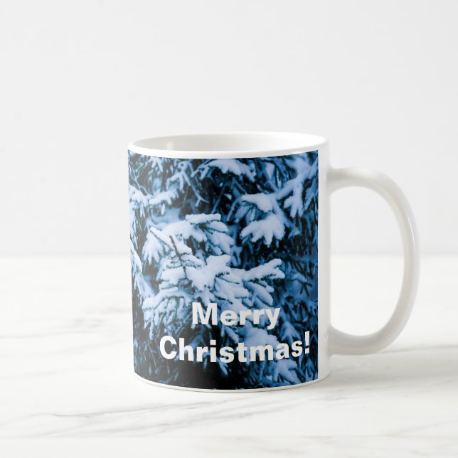 Schneefall Winter Weihnachtsbaum Kaffeetasse (Rechts)