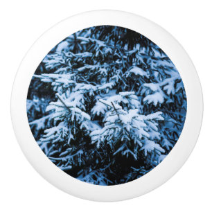 Schneefall Winter Weihnachtsbaum Keramikknauf