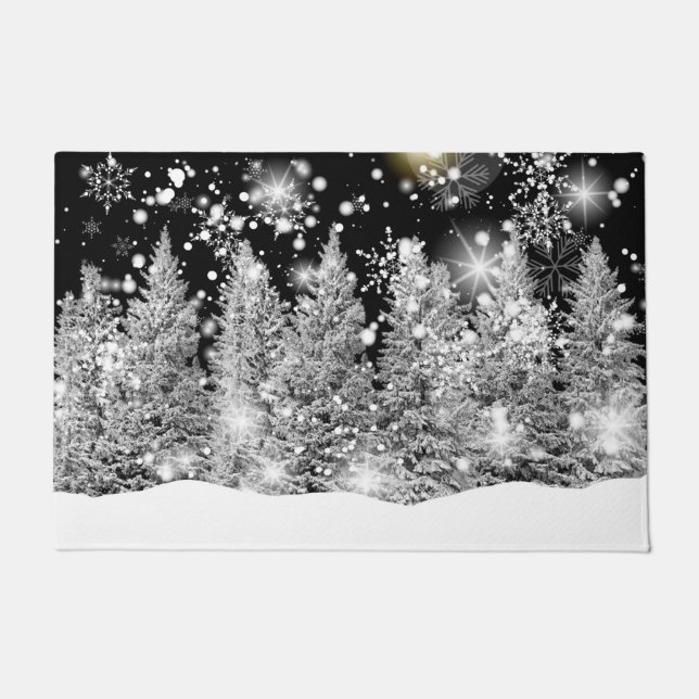 Schneefall zur Wintersonnenwende Fußmatte (Vorderseite)