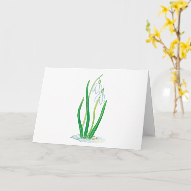 Schneefälle (Galanthus nivalis) Frühlingsblumen Karte (Gelbe Blume)